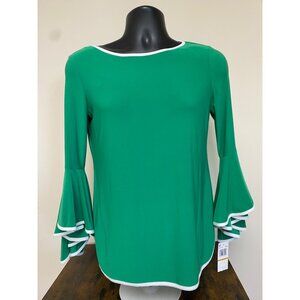 Sam & Jess Women's Mint Julep Green Crewneck Bell Sleeve Top Size S NWT